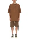 Rick Owens Drkshdw Drkshdw By Rick Owens Geometric Stitch Oversized T-shirt In Brown Cotton