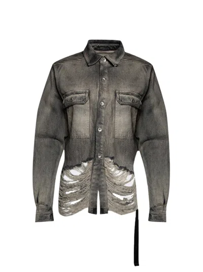 Rick Owens Drkshdw Drkshdw By Rick Owens Giacca Denim Cropped Overshirt