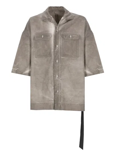 Rick Owens Drkshdw Drkshdw By Rick Owens Grey Tommy Cotton Shirt In Gray