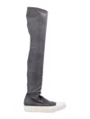 Rick Owens Drkshdw Over-the-knee Sock Sneakers With Contrast Toe Cap In Gray