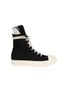 Rick Owens Drkshdw Drkshdw By Rick Owens Hollywood High Top Sneakers Black And Milk In Black