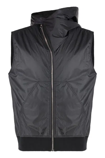 Rick Owens Drkshdw Drkshdw By Rick Owens Hooded Bodywarmer In Black