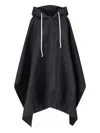 Rick Owens Drkshdw Drawstring Hooded Lightweight Loose Fit Jacket In Black