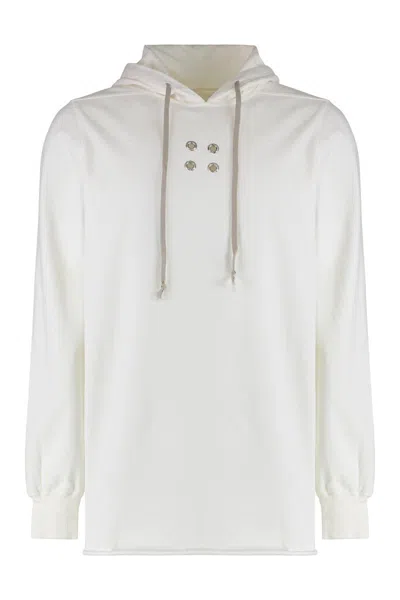 Rick Owens Drkshdw Drkshdw By Rick Owens Hooded Sweatshirt In White