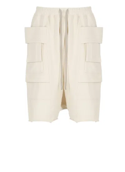 Rick Owens Drkshdw Drkshdw By Rick Owens Ivory Cotton Creatch Cargo Pants