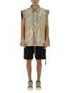 Rick Owens Drkshdw Jumbo Cotton Gilet In Grey