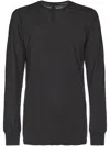 Rick Owens Drkshdw Drkshdw By Rick Owens Long-sleeved Black Top With Asymmetrical Seam In Gray