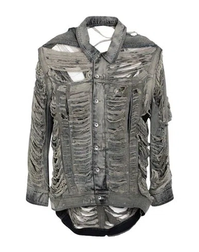Rick Owens Drkshdw Drkshdw By Rick Owens Man Denim Outerwear Blue Size L Cotton In 98 Mineral Pearl Shr