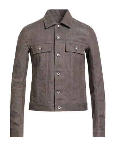 Rick Owens Drkshdw Drkshdw By Rick Owens Man Denim Outerwear Khaki Size S Cotton In Brown
