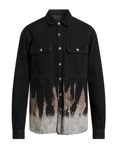 Rick Owens Drkshdw Drkshdw By Rick Owens Man Denim Shirt Black Size S Cotton