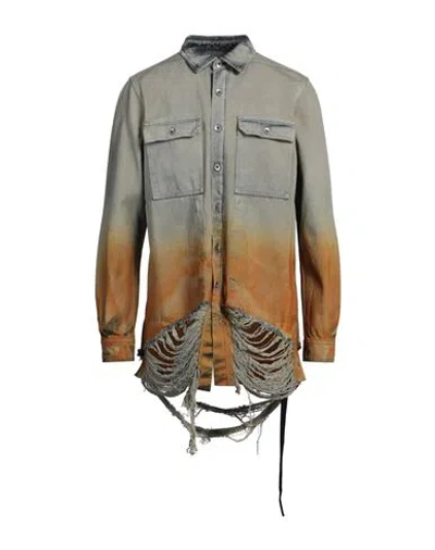 Rick Owens Drkshdw Drkshdw By Rick Owens Man Denim Shirt Blue Size Xl Cotton