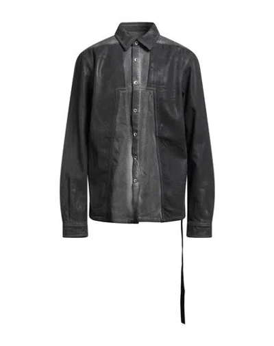 Rick Owens Drkshdw Drkshdw By Rick Owens Man Denim Shirt Charcoal Size Xl Cotton In Gray