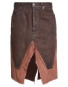 Rick Owens Drkshdw Drkshdw By Rick Owens Man Denim Skirt Chocolate Brown Size 31 Cotton, Elastomultiester