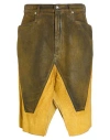 Rick Owens Drkshdw Drkshdw By Rick Owens Man Denim Skirt Military Green Size 31 Cotton, Elastomultiester In Yellow