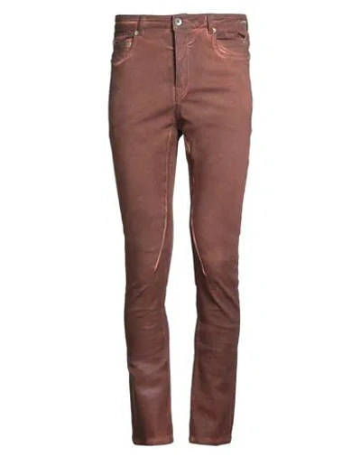 Rick Owens Drkshdw Drkshdw By Rick Owens Man Jeans Brick Size 31 Cotton, Polyester, Elastane In Brown