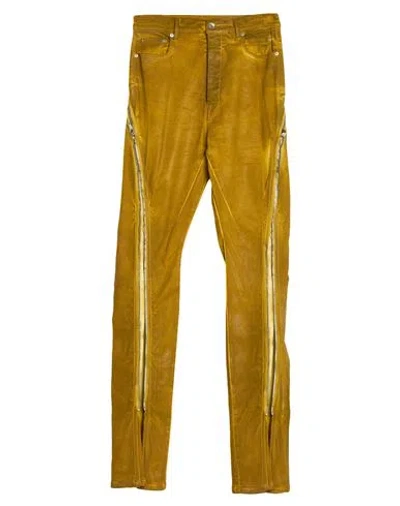 Rick Owens Drkshdw Drkshdw By Rick Owens Man Jeans Marigold Size 31 Cotton, Polyester, Elastane In Yellow