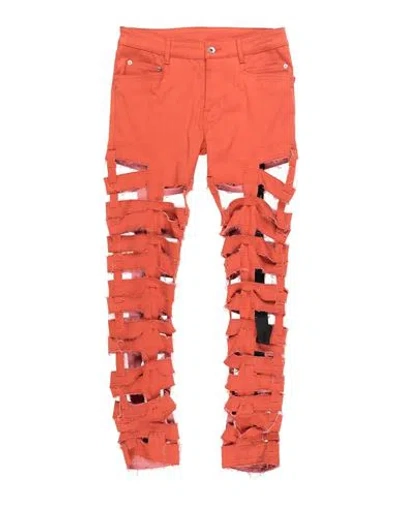 Rick Owens Drkshdw Drkshdw By Rick Owens Man Jeans Orange Size 31 Cotton, Pbt - Polybutylene Terephthalate, Elastane