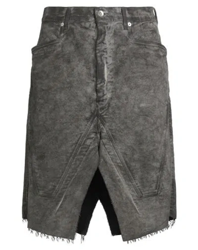 Rick Owens Drkshdw Drkshdw By Rick Owens Man Midi Skirt Lead Size 33 Cotton In Gray