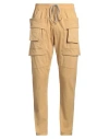 Rick Owens Drkshdw Beige Hollywood Creatch Cargo Drawstring Pants In Yellow