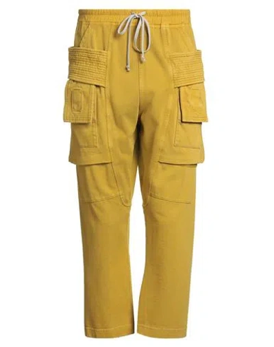 Rick Owens Drkshdw Drkshdw By Rick Owens Man Pants Marigold Size S Cotton In Yellow