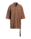 Rick Owens Drkshdw Drkshdw By Rick Owens Man Shirt Brown Size L Cotton