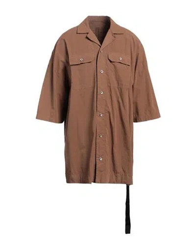 Rick Owens Drkshdw Drkshdw By Rick Owens Man Shirt Brown Size L Cotton