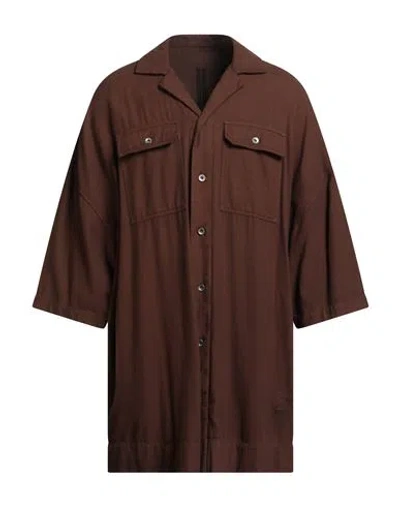 Rick Owens Drkshdw Drkshdw By Rick Owens Man Shirt Brown Size S Cotton