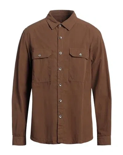 Rick Owens Drkshdw Drkshdw By Rick Owens Man Shirt Brown Size Xxl Cotton