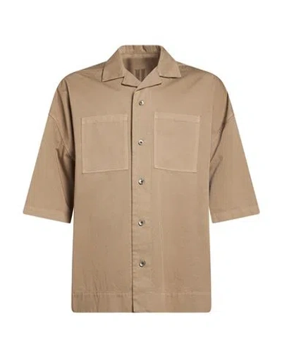 Rick Owens Drkshdw Drkshdw By Rick Owens Man Shirt Khaki Size S Cotton In Yellow