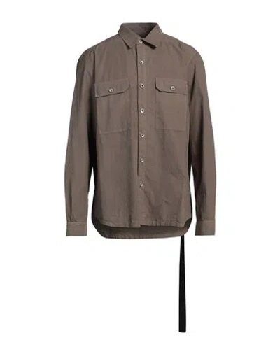 Rick Owens Drkshdw Drkshdw By Rick Owens Man Shirt Khaki Size Xl Cotton In Beige