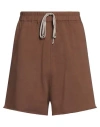 Rick Owens Drkshdw Drkshdw By Rick Owens Man Shorts & Bermuda Shorts Brown Size Xl Cotton, Elastane