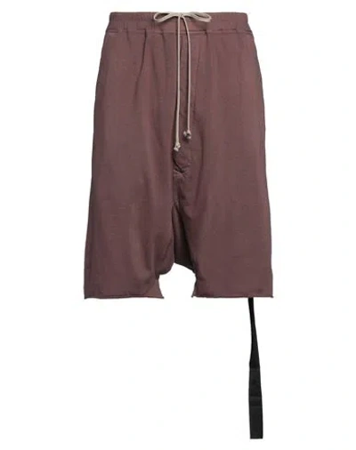 Rick Owens Drkshdw Drkshdw By Rick Owens Man Shorts & Bermuda Shorts Chocolate Brown Size Xxl Cotton, Elastane