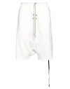 Rick Owens Drkshdw Drkshdw By Rick Owens Man Shorts & Bermuda Shorts Ivory Size M Cotton, Elastane In White