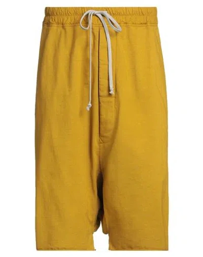 Rick Owens Drkshdw Drkshdw By Rick Owens Man Shorts & Bermuda Shorts Marigold Size S Cotton In Yellow