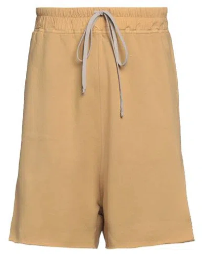 RICK OWENS DRKSHDW DRKSHDW BY RICK OWENS MAN SHORTS & BERMUDA SHORTS MUSTARD SIZE XL COTTON, ELASTANE