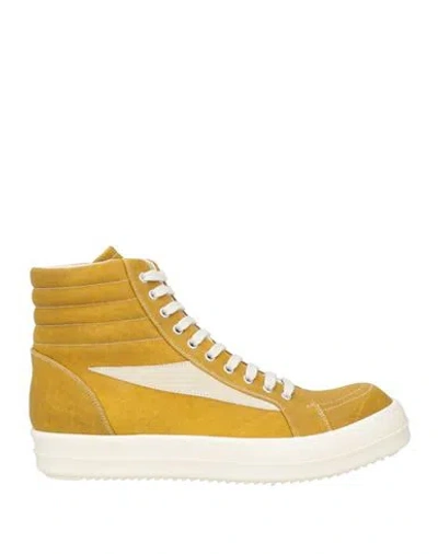 Rick Owens Drkshdw Drkshdw By Rick Owens Man Sneakers Mustard Size 11 Textile Fibers In Yellow