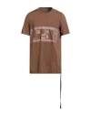 Rick Owens Drkshdw Drkshdw By Rick Owens Man T-shirt Brown Size Xxl Cotton