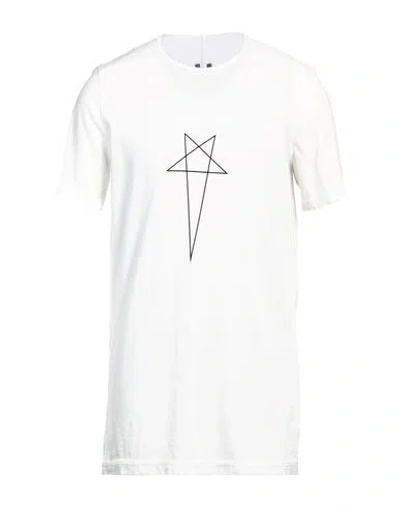 Rick Owens Drkshdw Drkshdw By Rick Owens Man T-shirt Ivory Size Xl Cotton In White