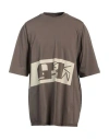 Rick Owens Drkshdw Drkshdw By Rick Owens Man T-shirt Khaki Size L Cotton In Beige