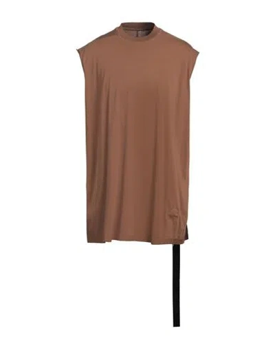 Rick Owens Drkshdw Drkshdw By Rick Owens Man T-shirt Khaki Size S Cotton In Brown
