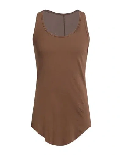 Rick Owens Drkshdw Drkshdw By Rick Owens Man Tank Top Brown Size Xxl Cotton In Burgundy