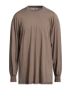 Rick Owens Drkshdw Drkshdw By Rick Owens Man T-shirt Khaki Size S Cotton In Brown