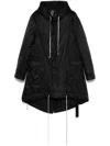 Rick Owens Drkshdw Drkshdw By Rick Owens Mid-length Black Recycled Polyamide Parka In Black