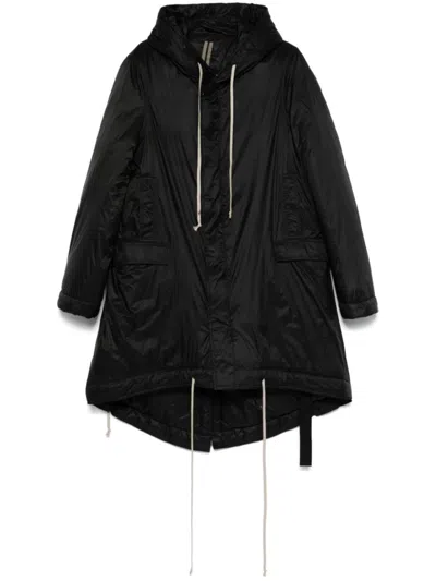 RICK OWENS DRKSHDW DRKSHDW BY RICK OWENS MID-LENGTH BLACK RECYCLED POLYAMIDE PARKA