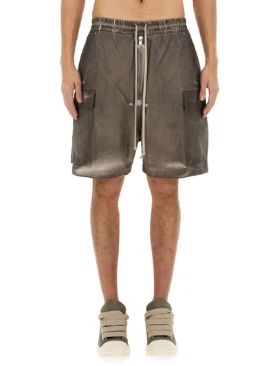 Rick Owens Drkshdw Drkshdw By Rick Owens Mid-thigh Bermuda Cargo Shorts In Dove