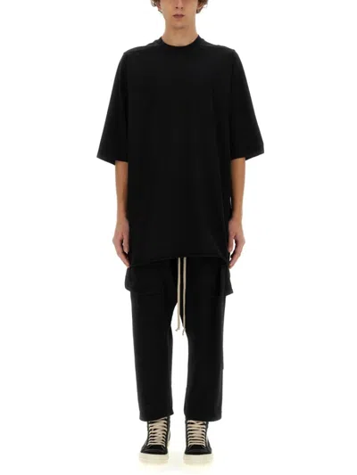 RICK OWENS DRKSHDW DRKSHDW BY RICK OWENS OVERSIZED BLACK COTTON T-SHIRT WITH RELAXED FIT