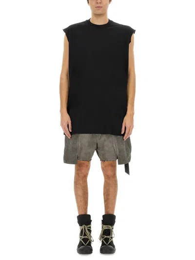 Rick Owens Drkshdw Drkshdw By Rick Owens Oversized Black Cotton T-shirt With Sleeveless Design