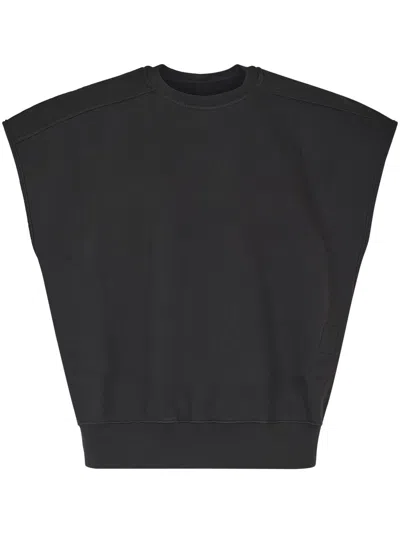 RICK OWENS DRKSHDW DRKSHDW BY RICK OWENS OVERSIZED BLACK T-SHIRT WITH STRUCTURED SHOULDERS