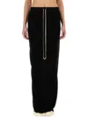 Rick Owens Drkshdw Elastic Waistband Drawstring Detail Skirt In Black