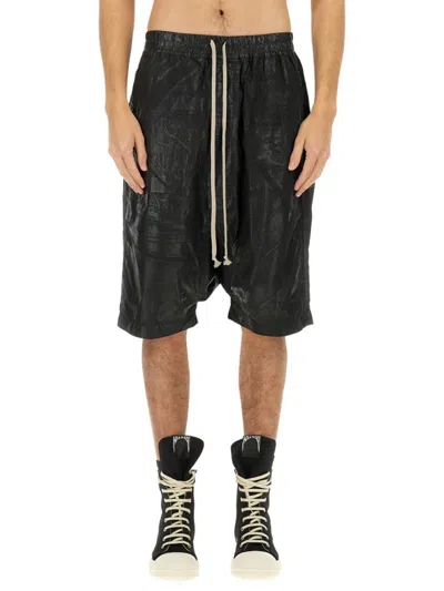 Rick Owens Drkshdw Drkshdw By Rick Owens Relaxed-fit Bermuda Shorts With Textured Finish In Black
